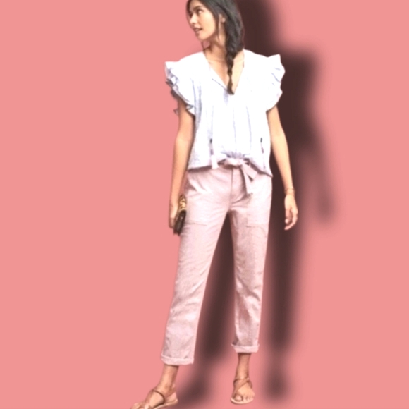🌸Soho NY and Co. "Super High Waist Tapered Leg" Pink Jeans - Picture 9 of 12